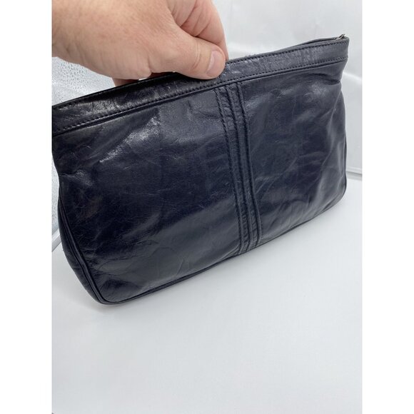 Woodward & Lothrop Black Genuine Leather Clutch Bag Italy Made Vintage 11 x 7 - Picture 9 of 9